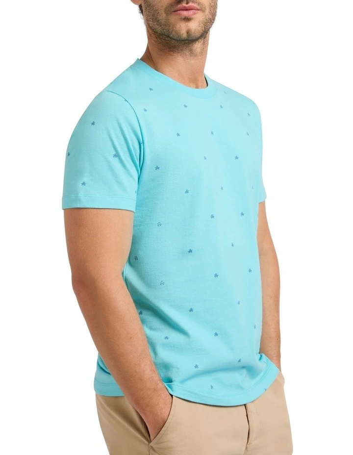 Fresh To Depth Tee in Cyan Multi