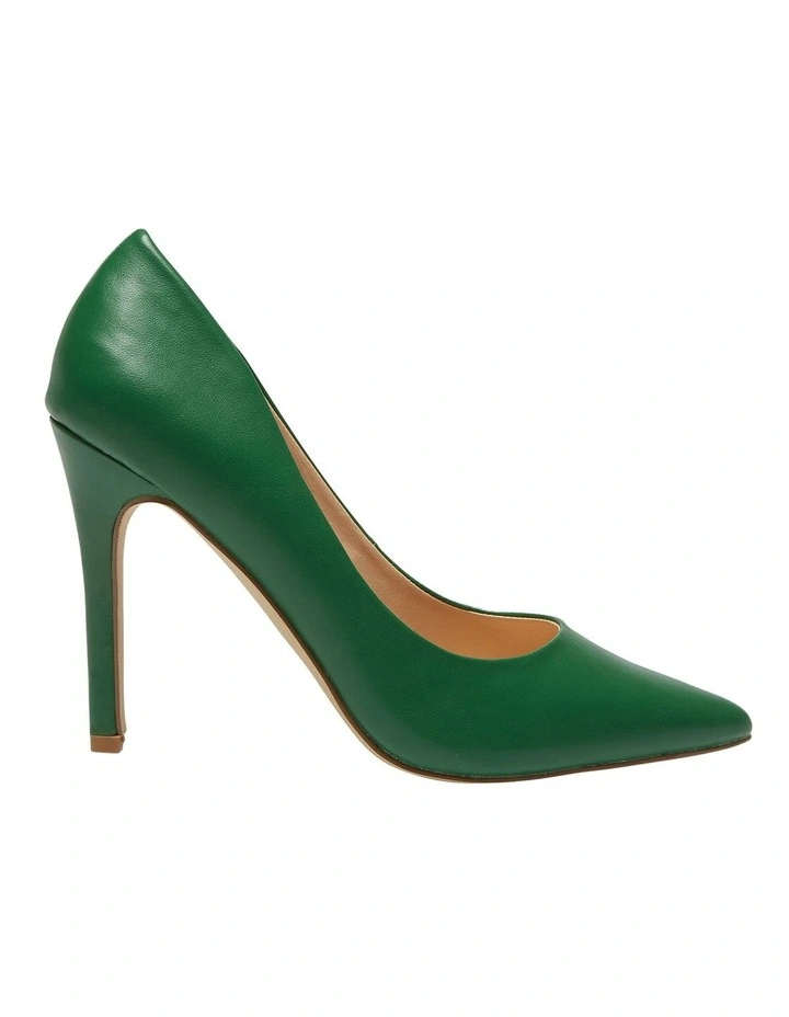 Harbour Heeled Shoes in Green Smooth