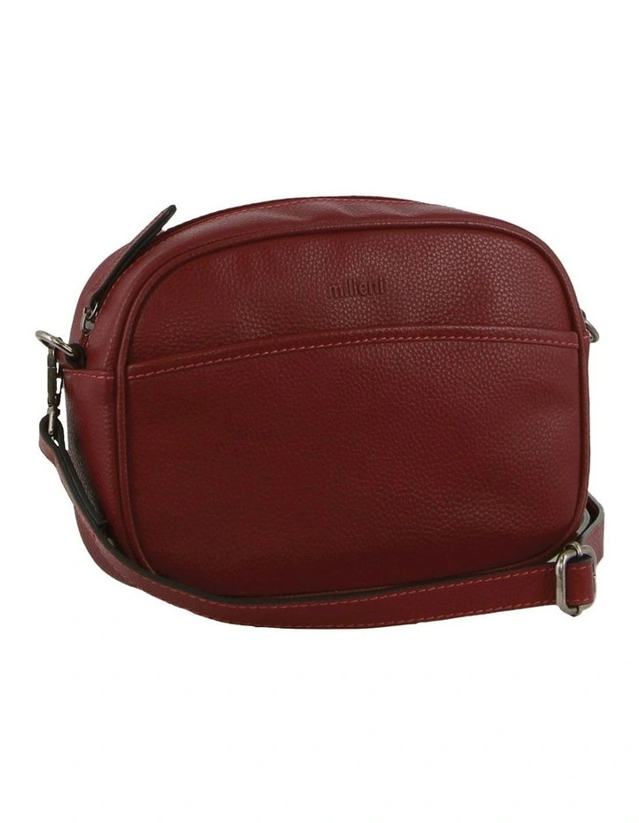 Nappa Leather Cross-Body Bag/Clutch in Cabernet