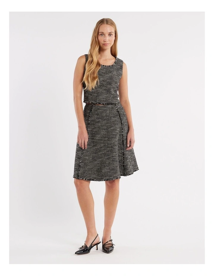 Selena Tweed Skirt in Black