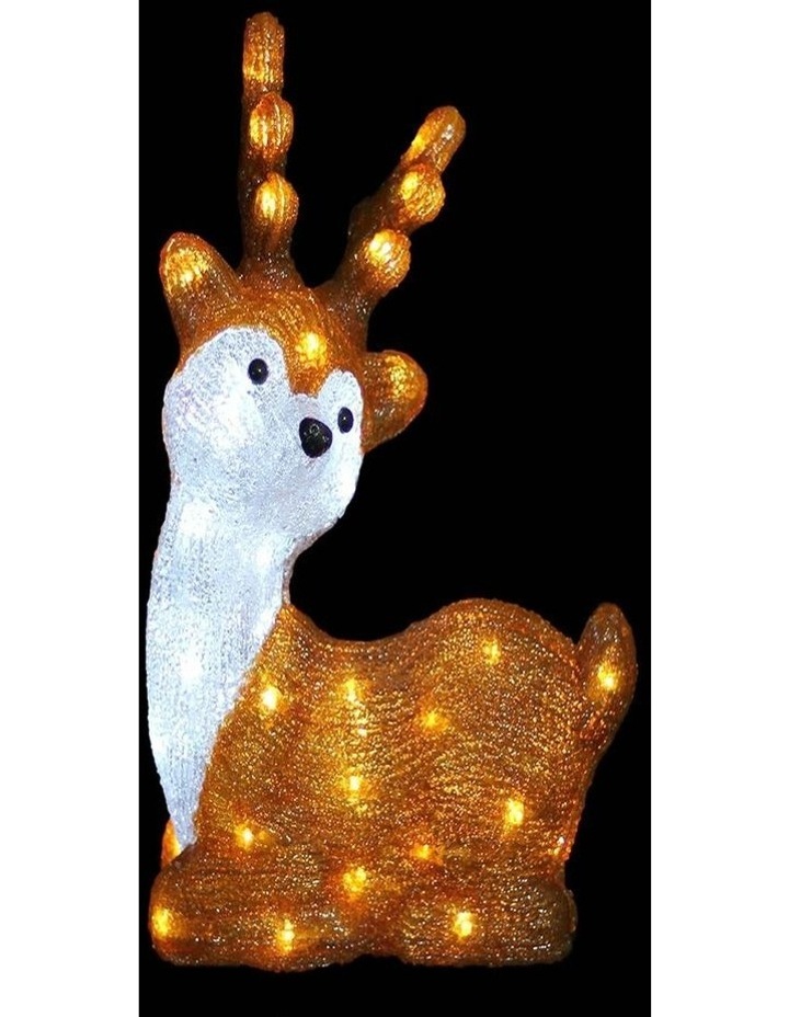 Acrylic Sitting Cute Reindeer H40cm