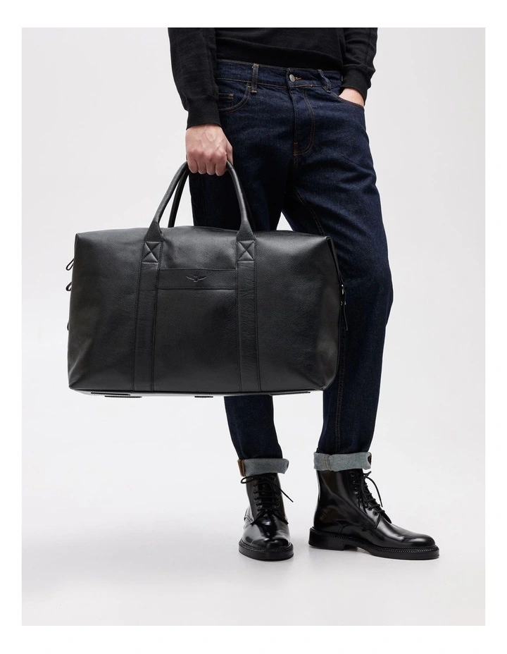 Montoro Leather Weekender Bag in Black