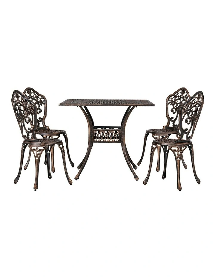 Outdoor Dining Set 5 Piece in Brown
