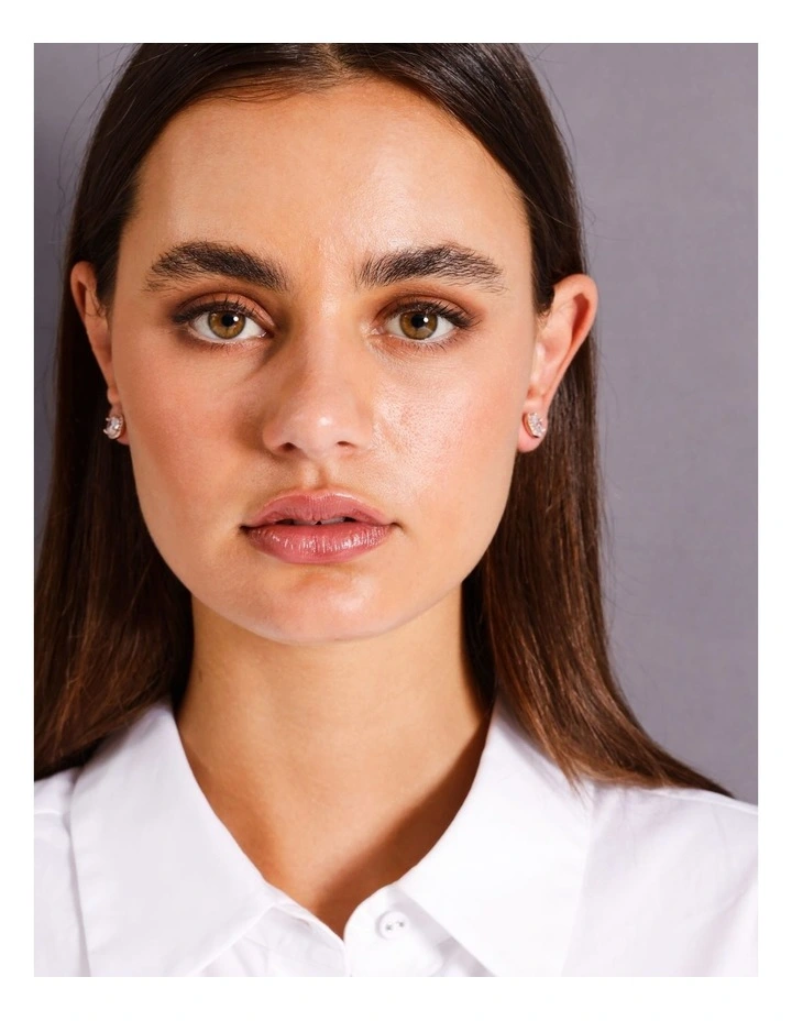 Diamante Dome Stud Earring in Rose Gold