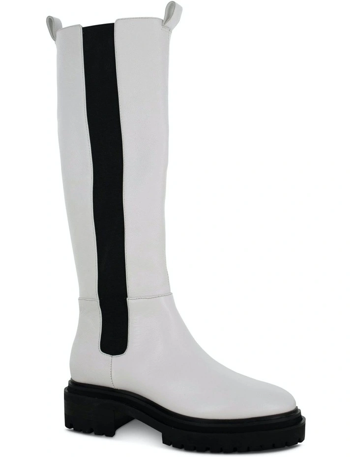 Presley II Knee High Boots in White