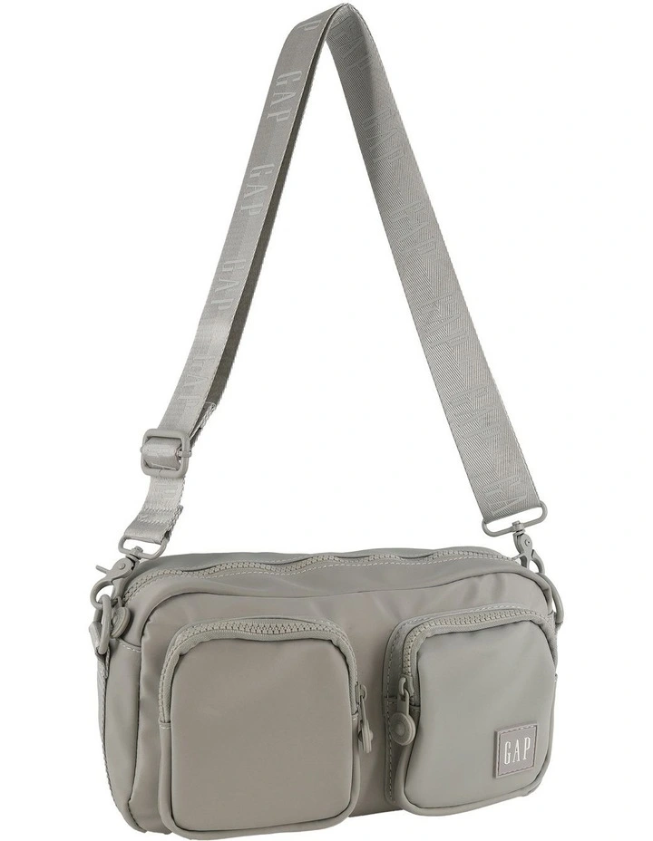 Nylon Double Pocket Cross-Body in Chino