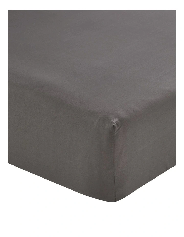 Linen House Remo Fitted Sheet in Charcoal