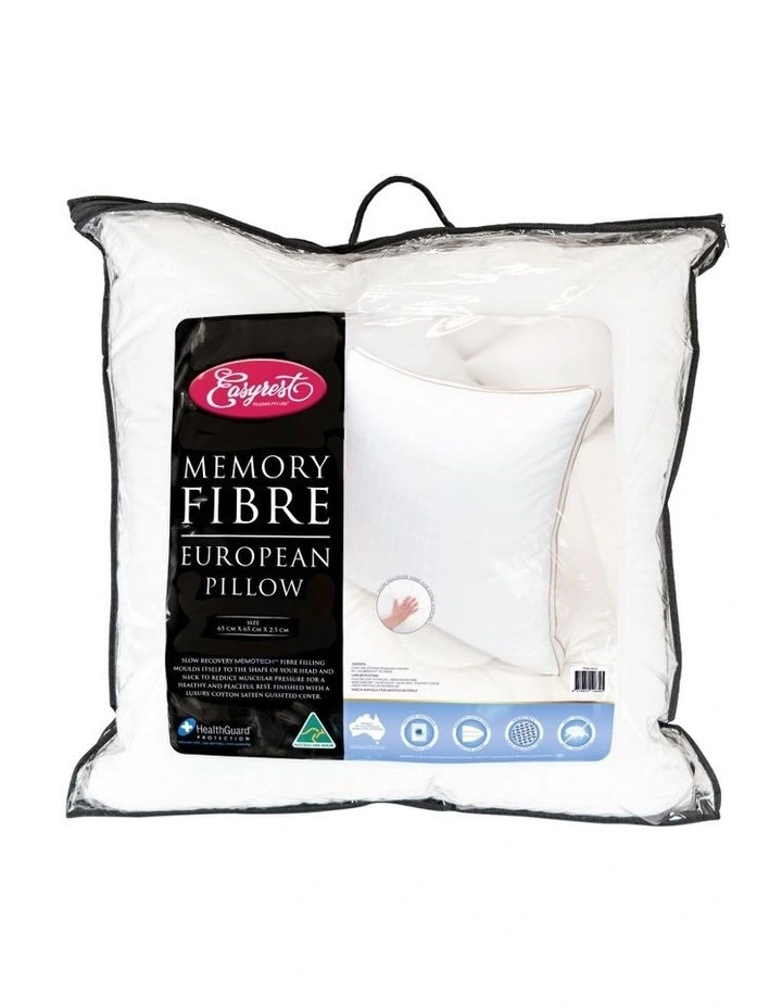 Memory Fibre European Pillow in White