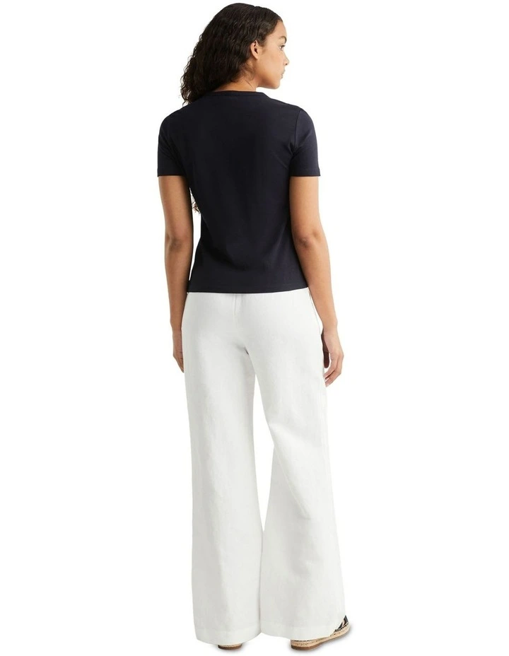 Slim Hilfiger Script Tee in Blue