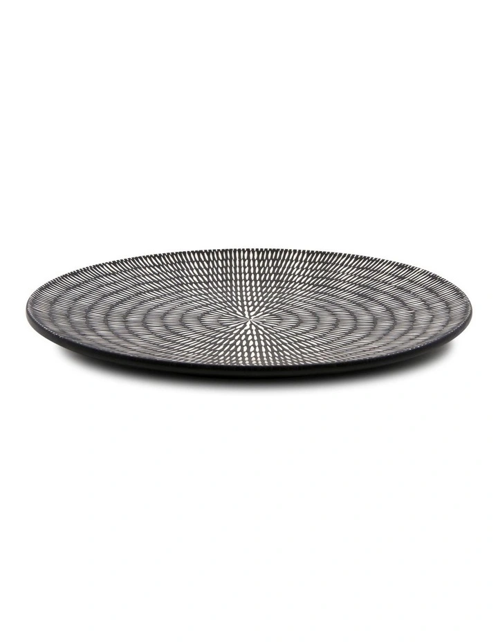Osaka 35cm Round Platter Black/White