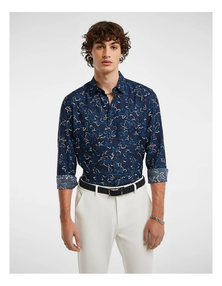 Andes Viscose Shirt in Navy