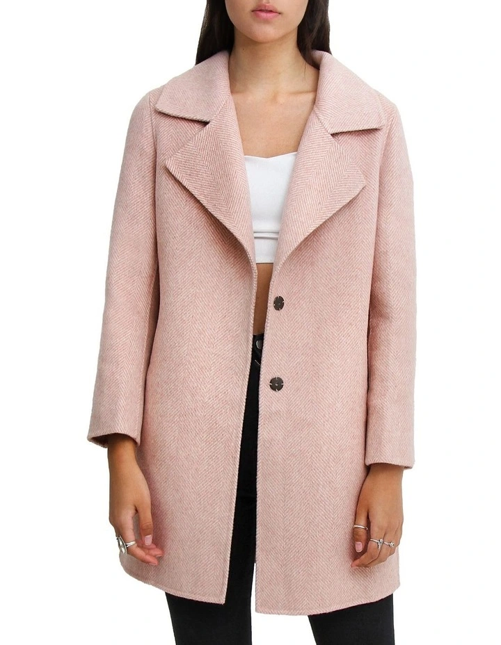 Ex-Boyfriend Blush Wool Blend Oversized Jacket