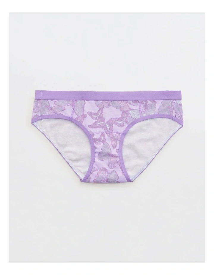 Cotton Flat Elastic Bikini Underwear in Purple