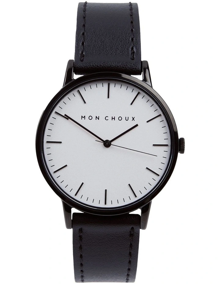 Classic Noir Grape Vegan Leather Watch 38mm in Noir