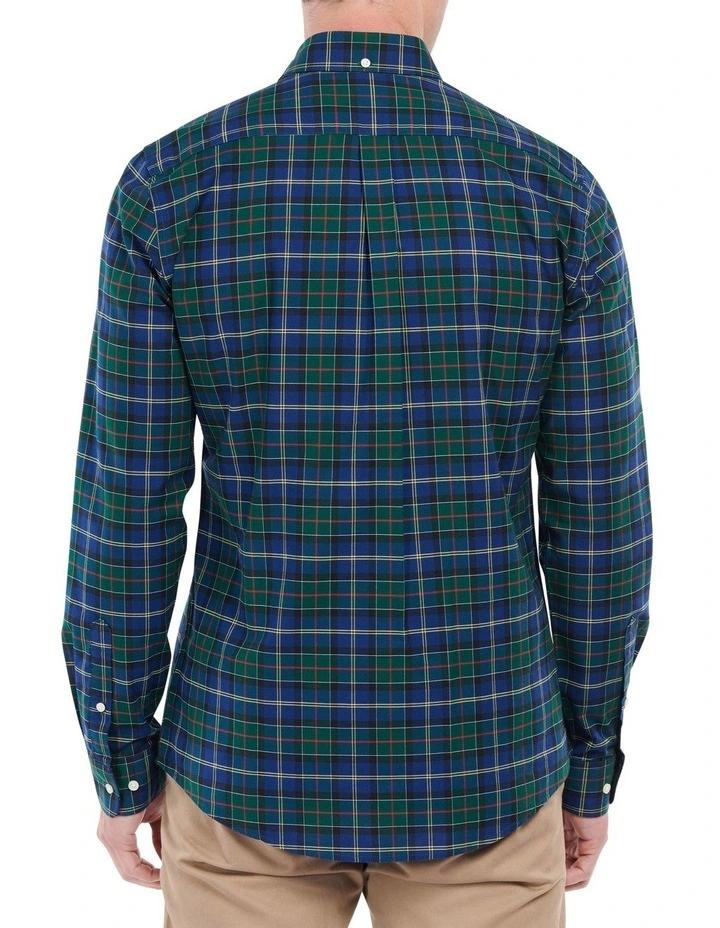 Oxbridge Tartan Tailored Shirt Ivy/Blue