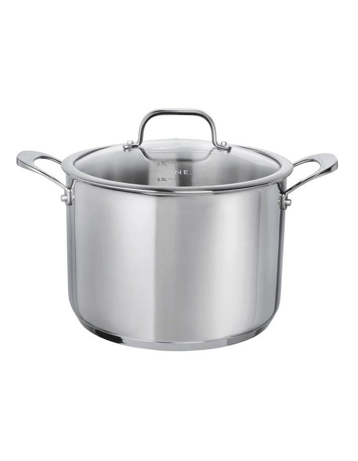 One Stockpot with Lid 7.5L/24cm in Stainless Steel