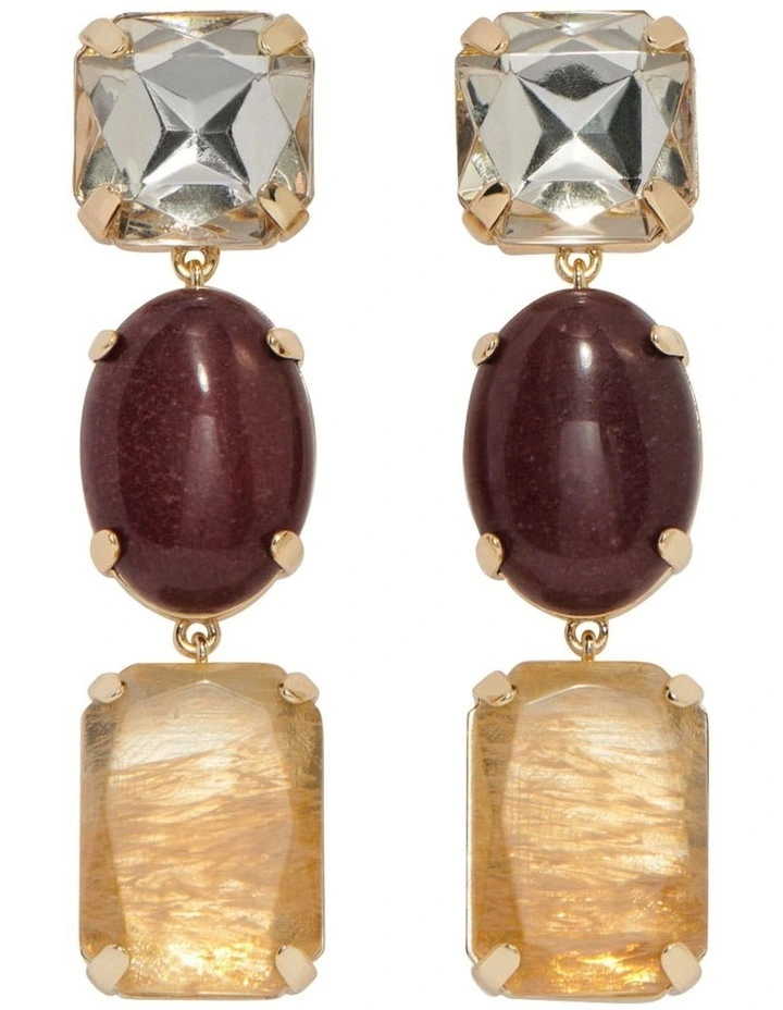 Large Mixed Stone Earring in Multi