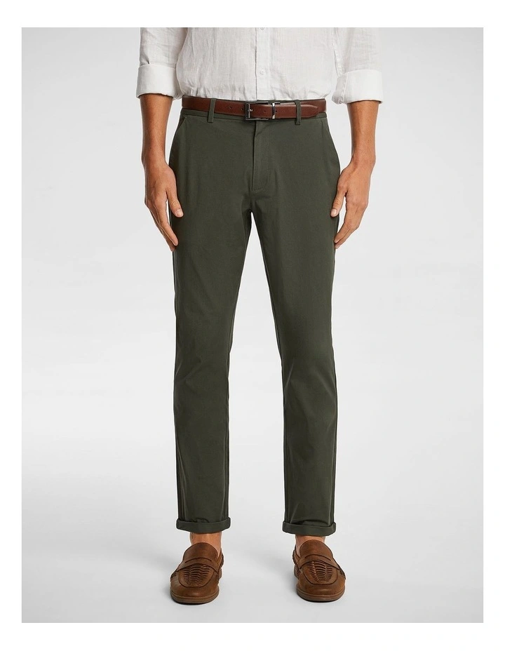 Danny Super Stretch Slim Chinos in Dark Green