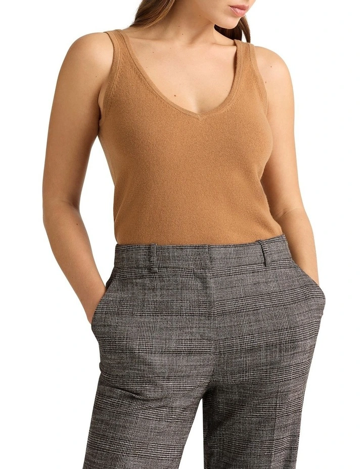 Lincoln Two Way Merino Tank in Caramel