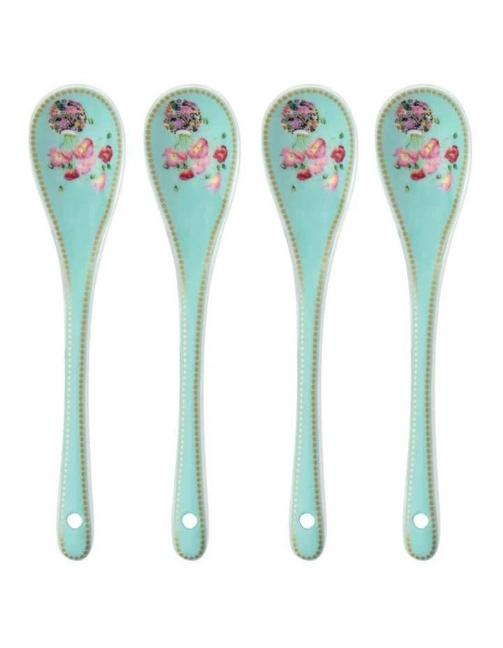 Gift Boxed Gabby Malpas Jardin Teaspoon Set of 4 in Poppy