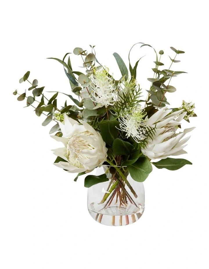 Protea Eucy Mix Alma Vase in White