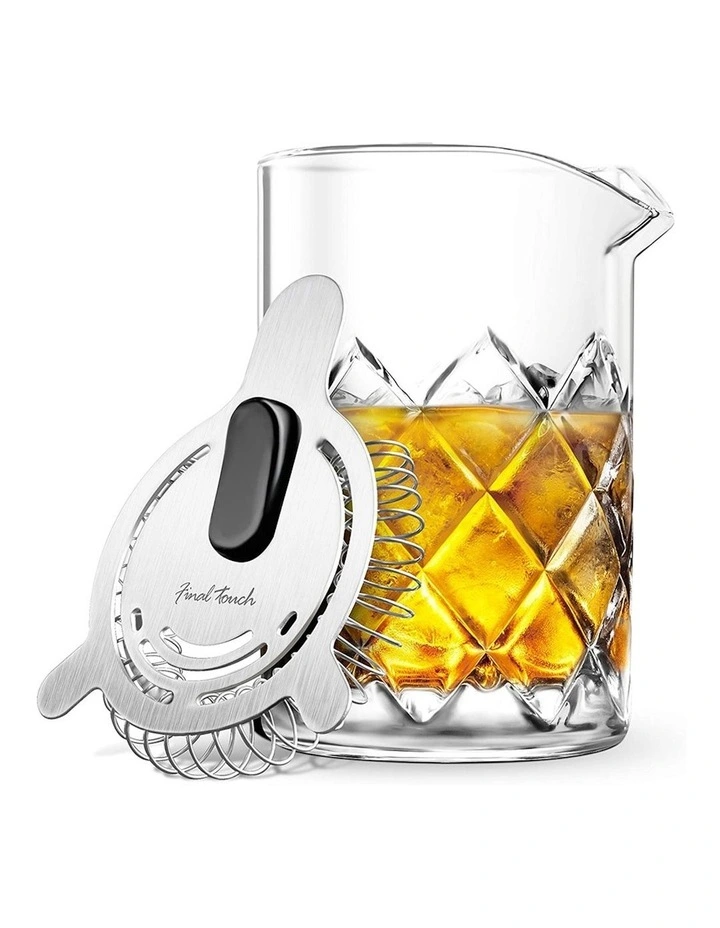 Yarai Cocktail Mixing Pitcher Container With Strainer 400ml in Clear