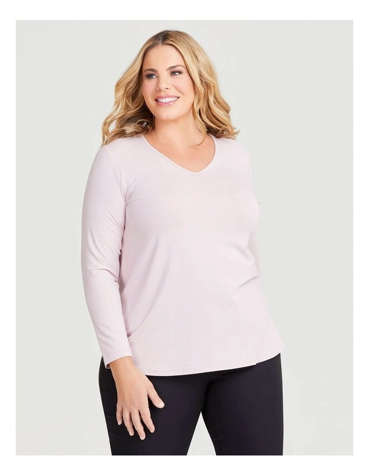 Natural Long Sleeve Everyday Tshirt in Dusty Pink