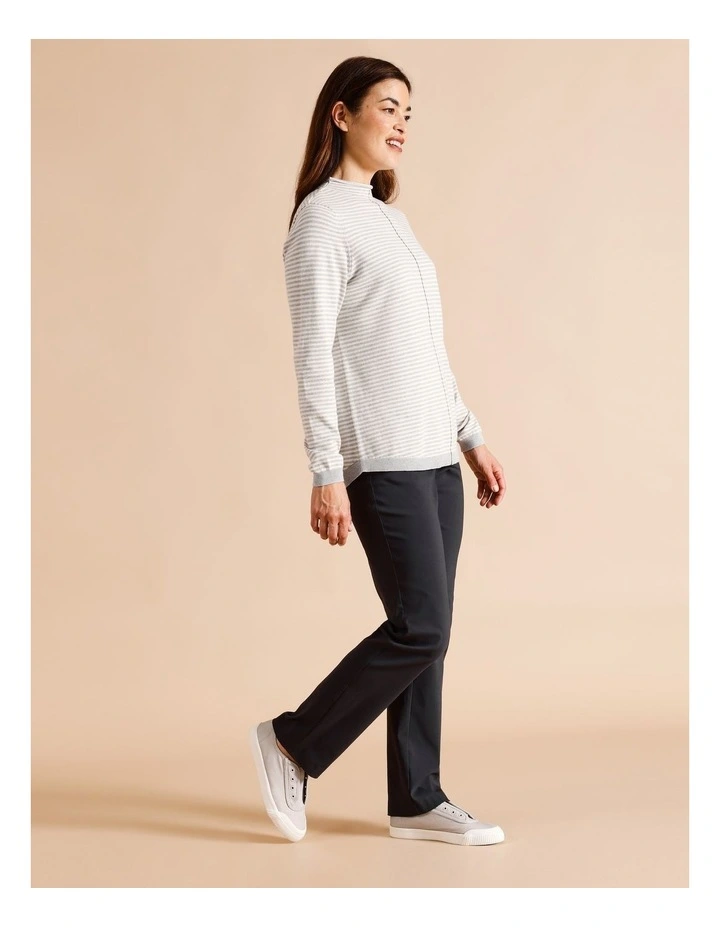 Sustainable Viscose Blend Wardrobe Staple Straight Pant in Charcoal