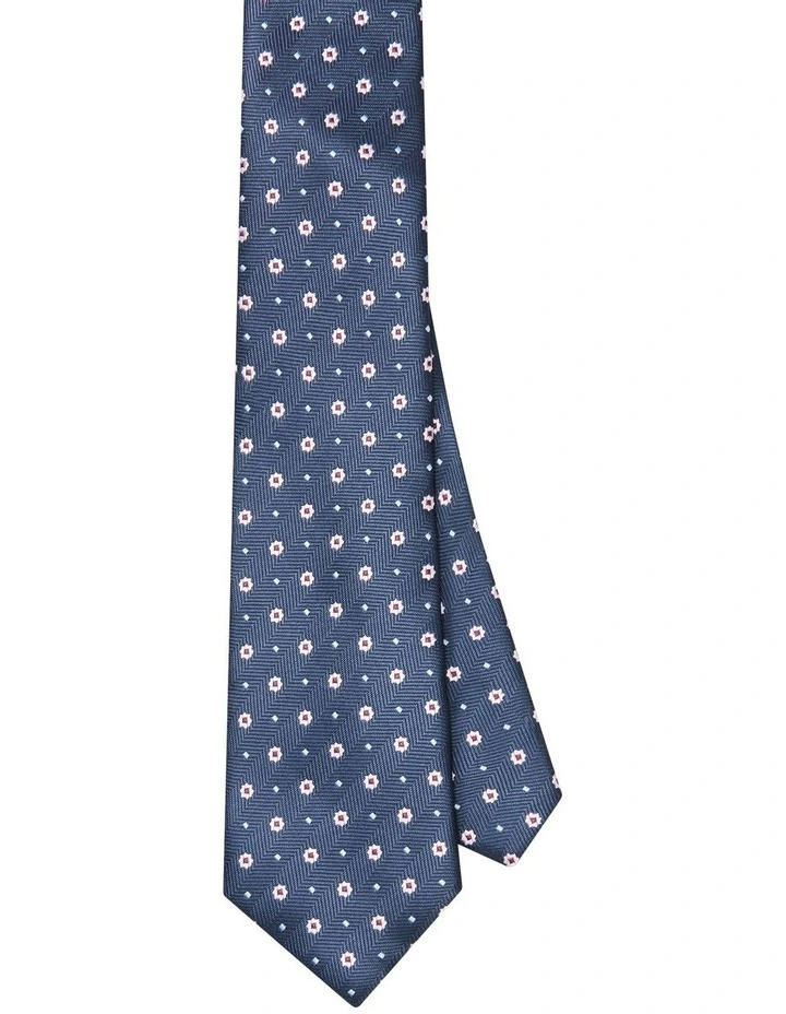Floral Tie in Navy