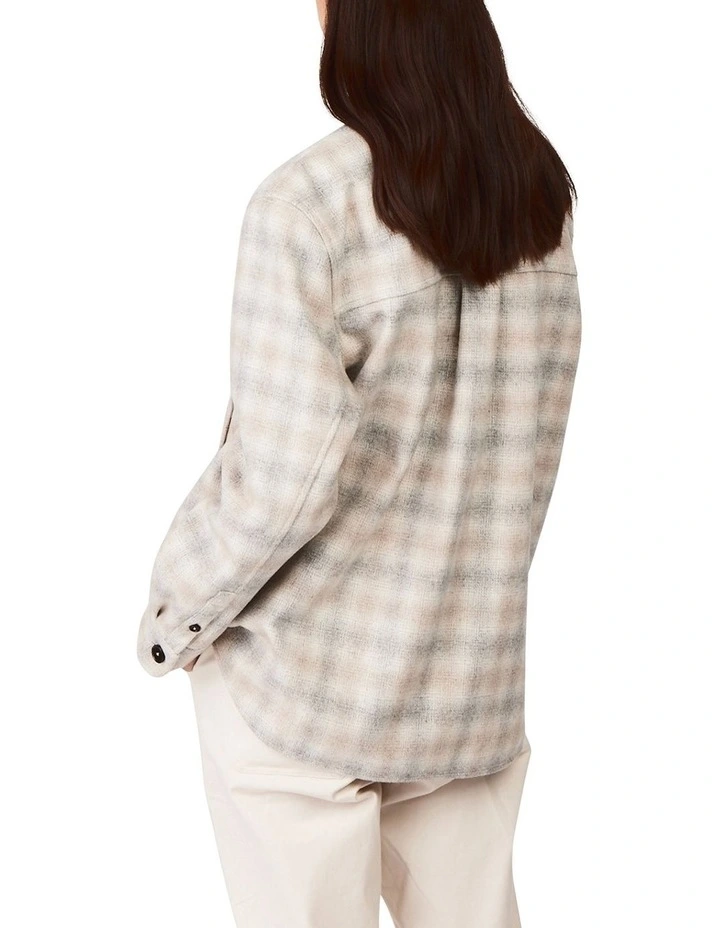 Check Shirt Jacket in Grey