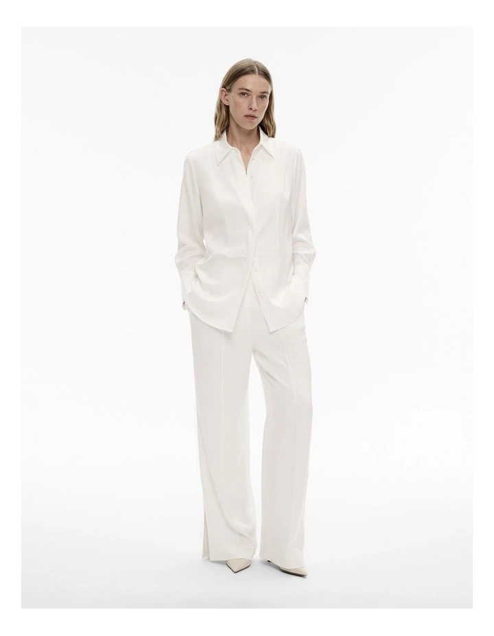 Pull On Split Leg Trouser in Chalk