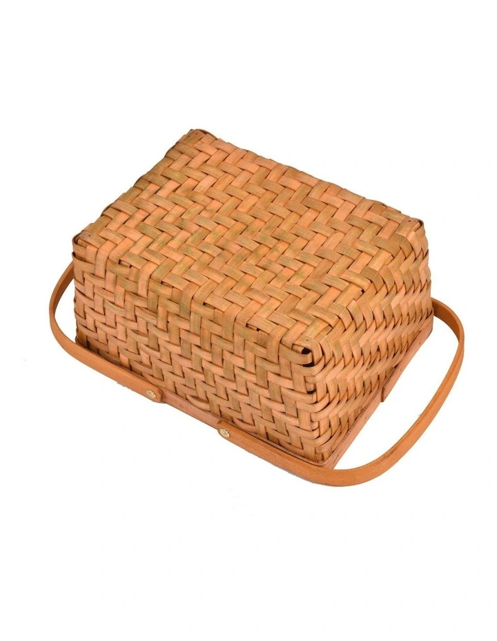 Outdoor Storage Person Carry Foldable Picnic Basket in Brown