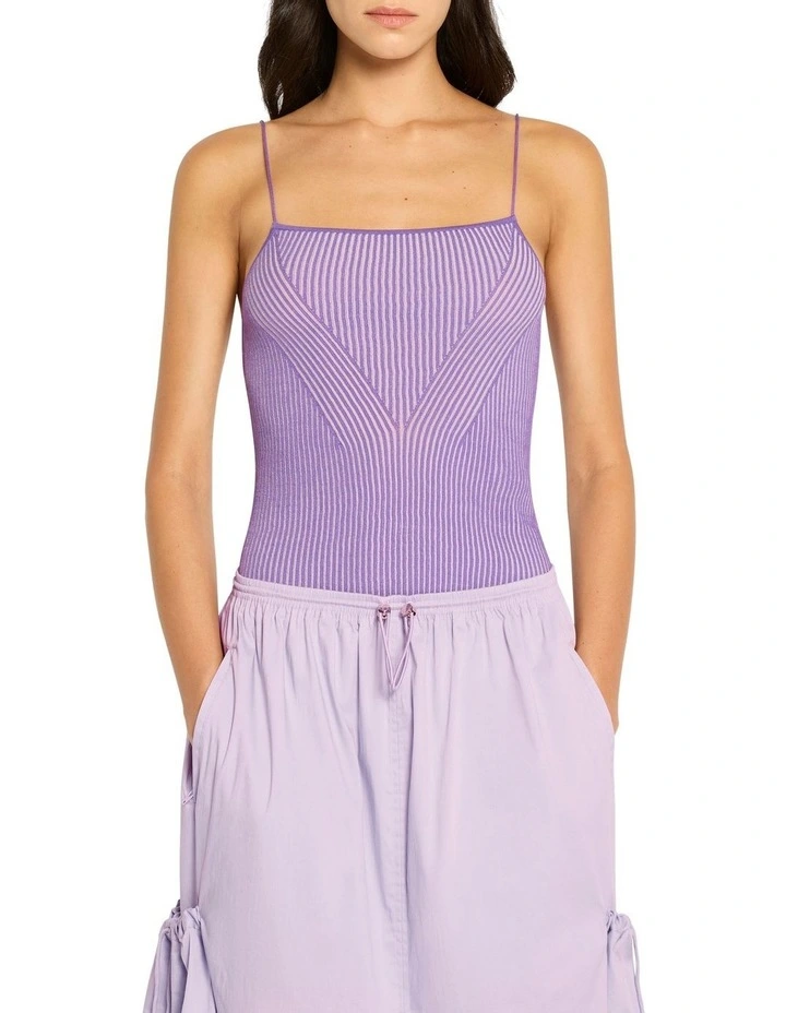 Sugar Pill Knit Tank in Lilac