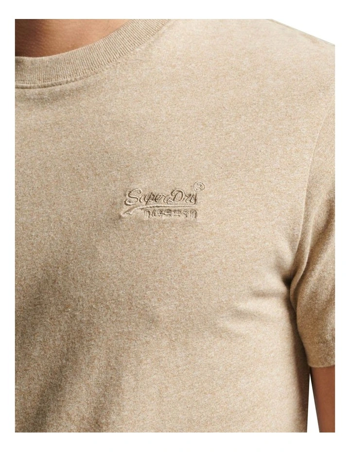 Essential Logo T-shirt in Tan Brown Fleck Marl