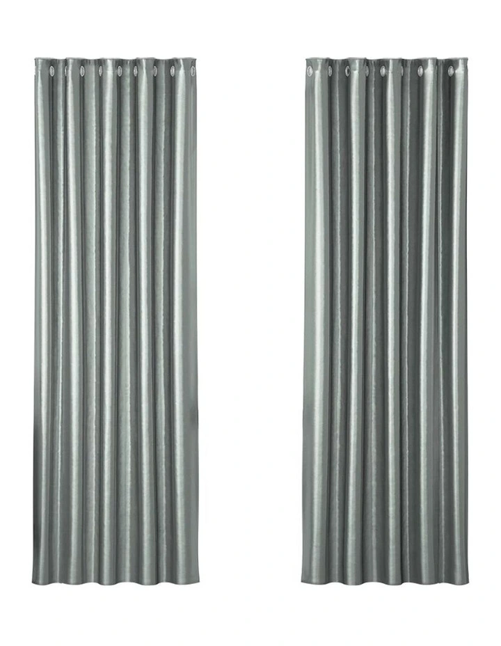 Blockout Curtain Eyelet 180x213cm x2 in Light Grey