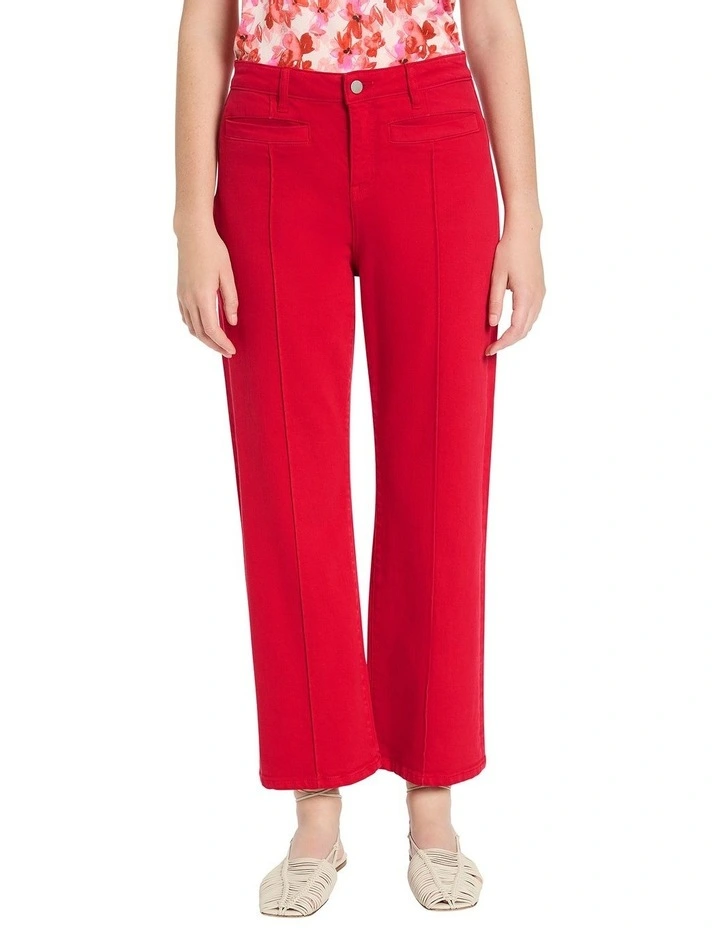 Estelle Wide Crop Jean in Carmine
