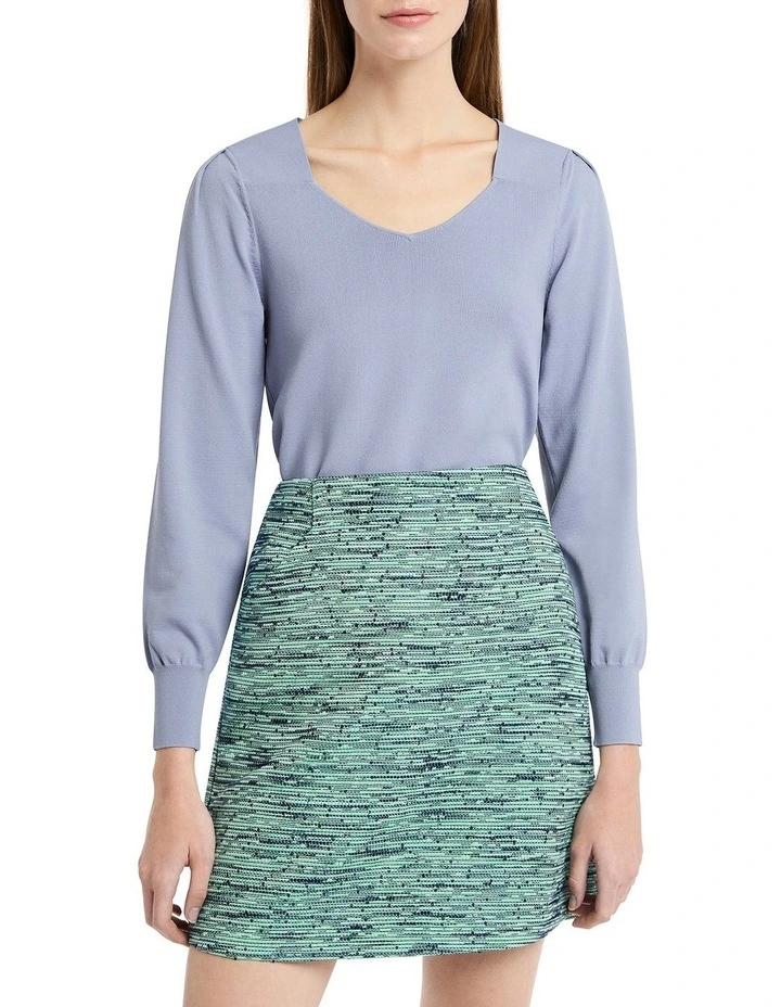 Alba Tuck Sleeve Knit in Wisteria Purple