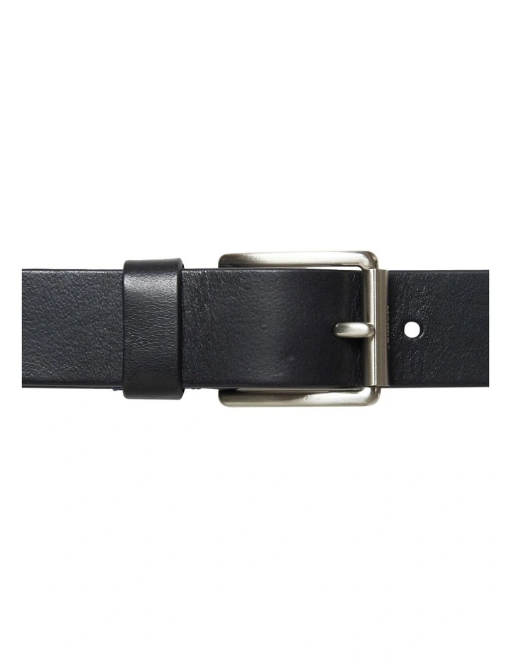 Branson Leather Jeans Belt in Black