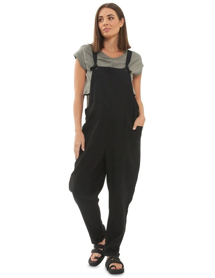 Poppy Linen Jumpsuit in Black