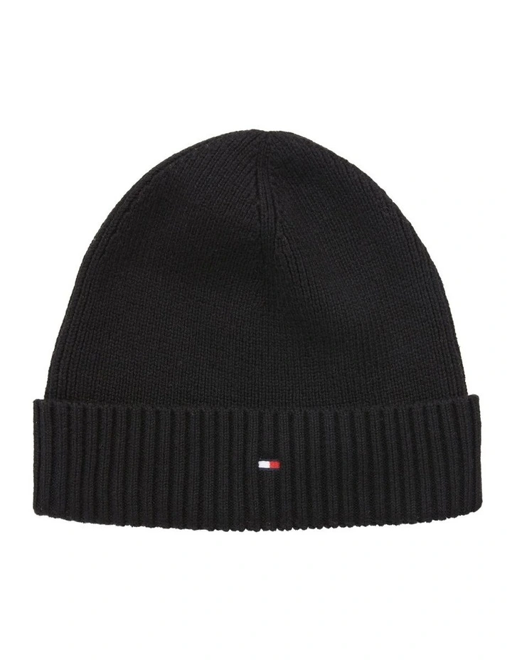 Essential Flag Beanie in Black