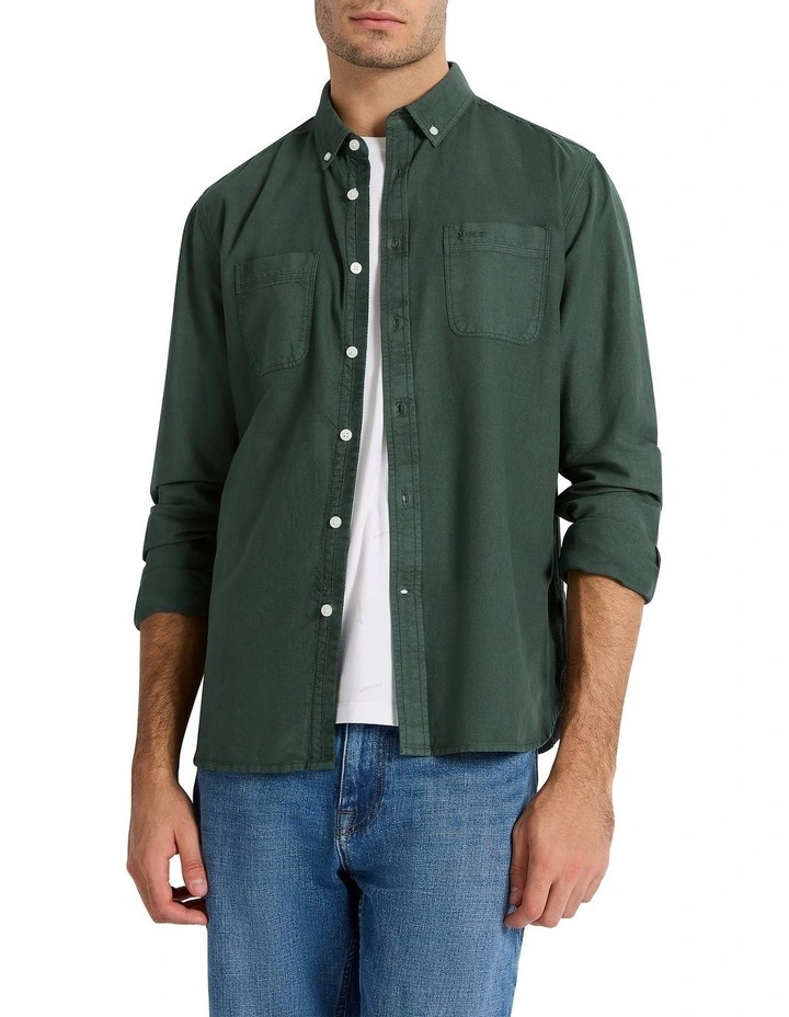 Luke Oxford Shirt in Pine Needle