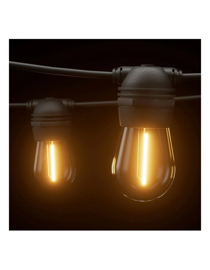 17m Solar Festoon Lights Outdoor LED String Light 2pcs in White