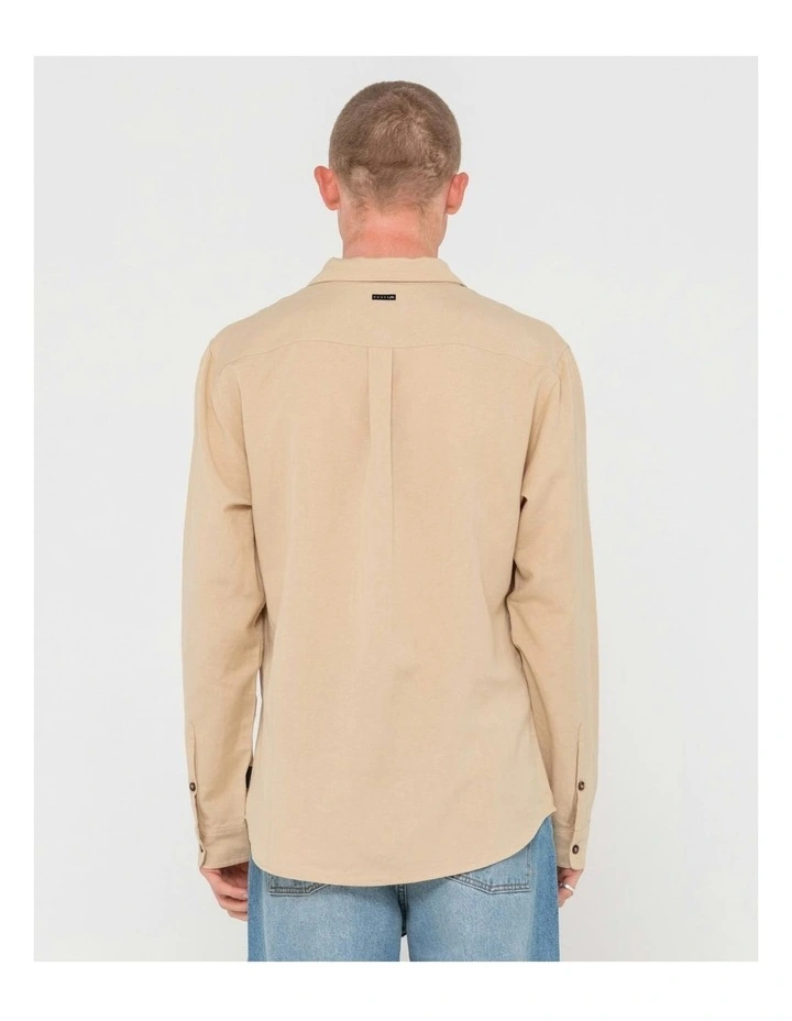 Overtone Long Sleeve Linen Shirt in Natural