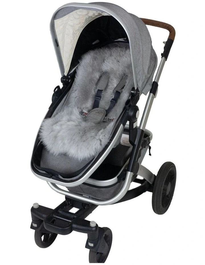 Naturally Sheepskins Luxury Lambskin Pram Liner Midi Wool (Grey)
