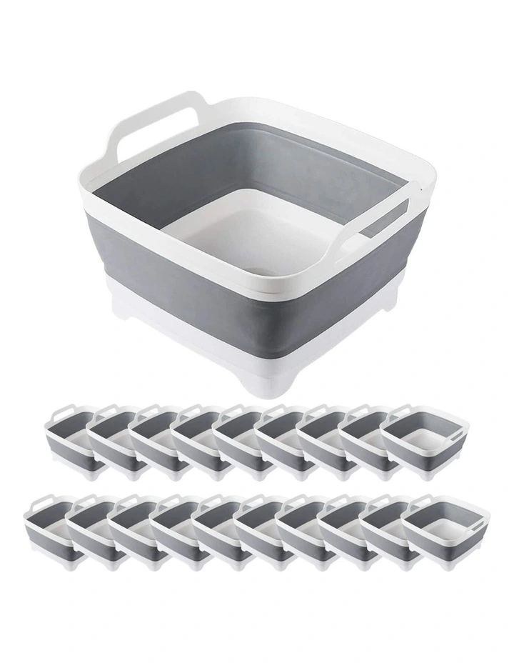 Collapsible Strainer Travel Basket 20 Pack in Grey/White