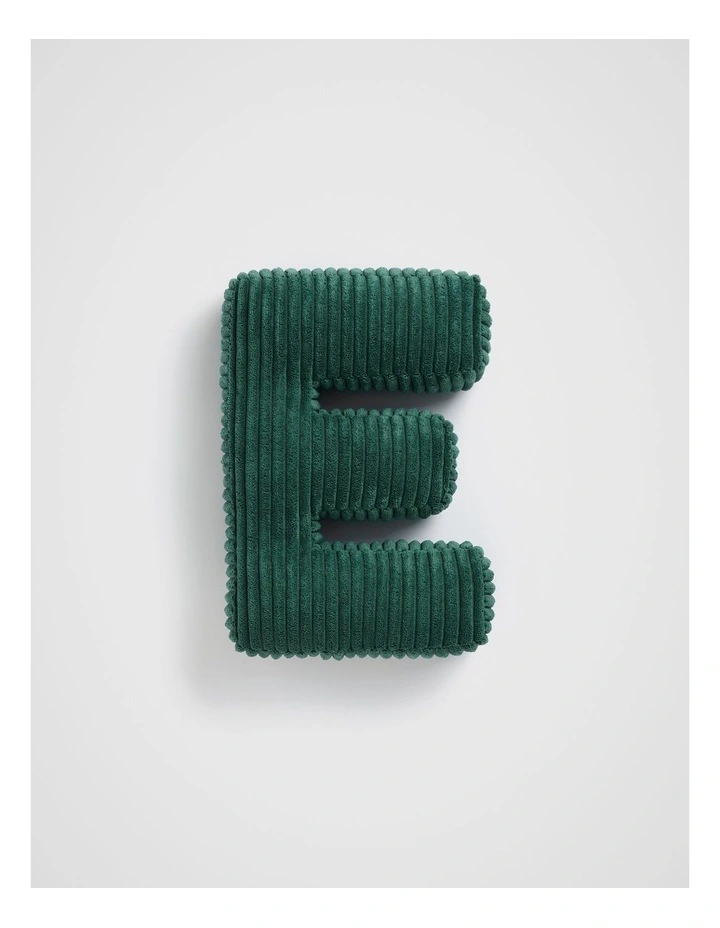 Ivy Cord Initial Cushion E in Green