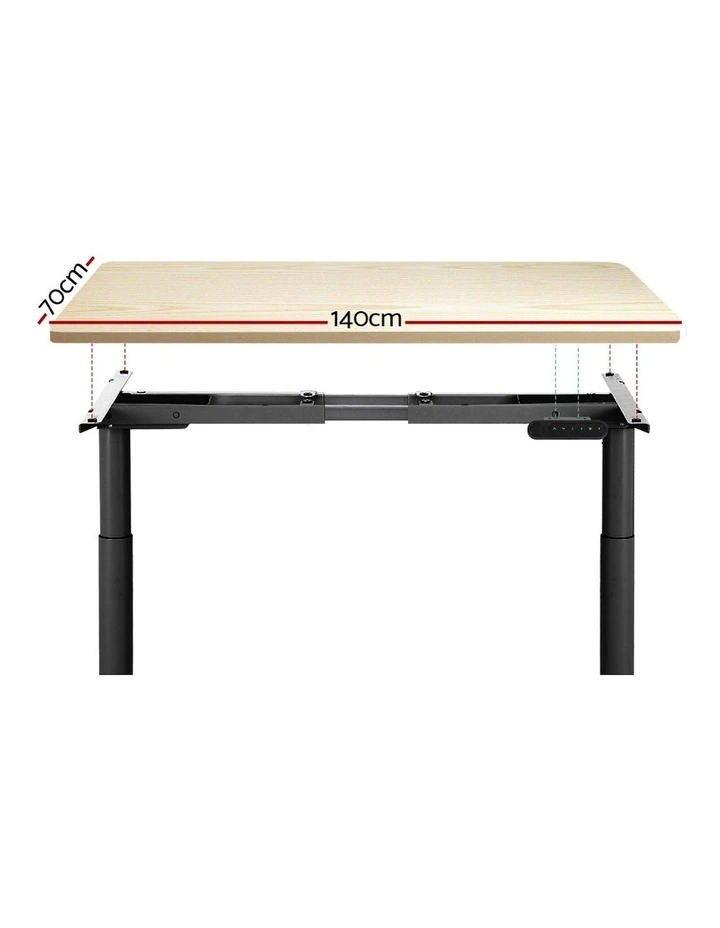 Standing Desk in Oak/Black