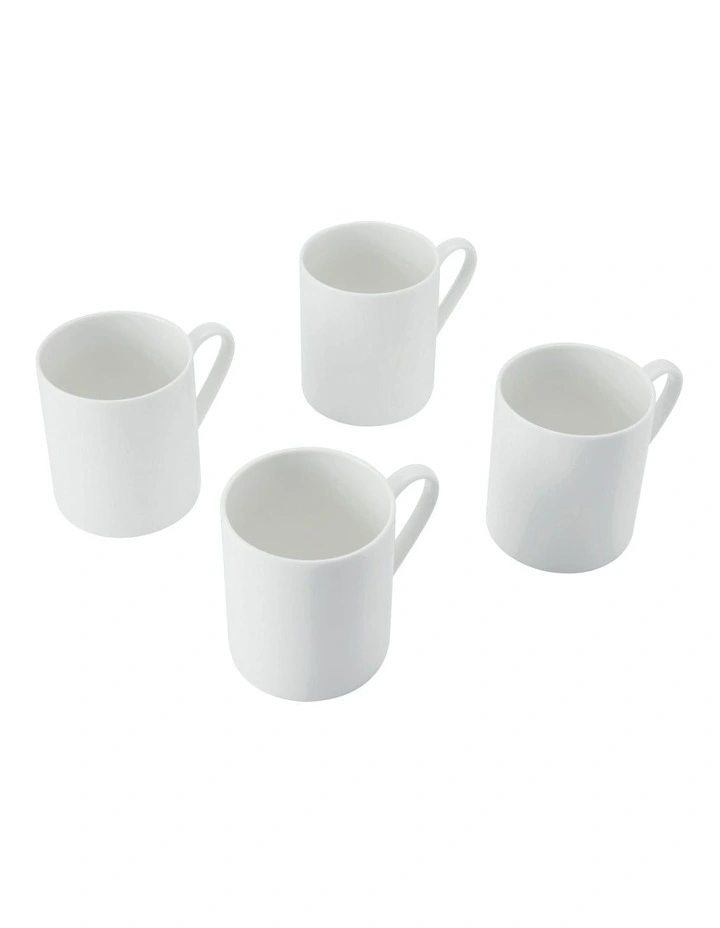 Egret Mugs Set 380ml 4 Piece in White