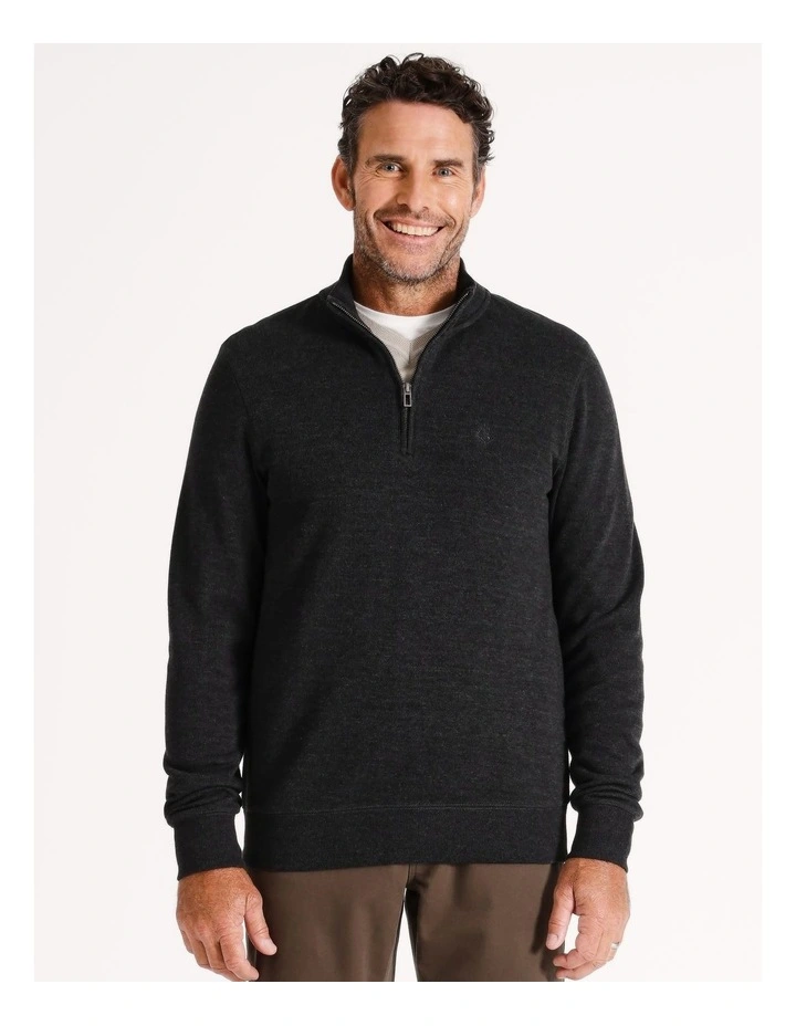 Bloomsbury Quarter Zip Sweat in Charcoal
