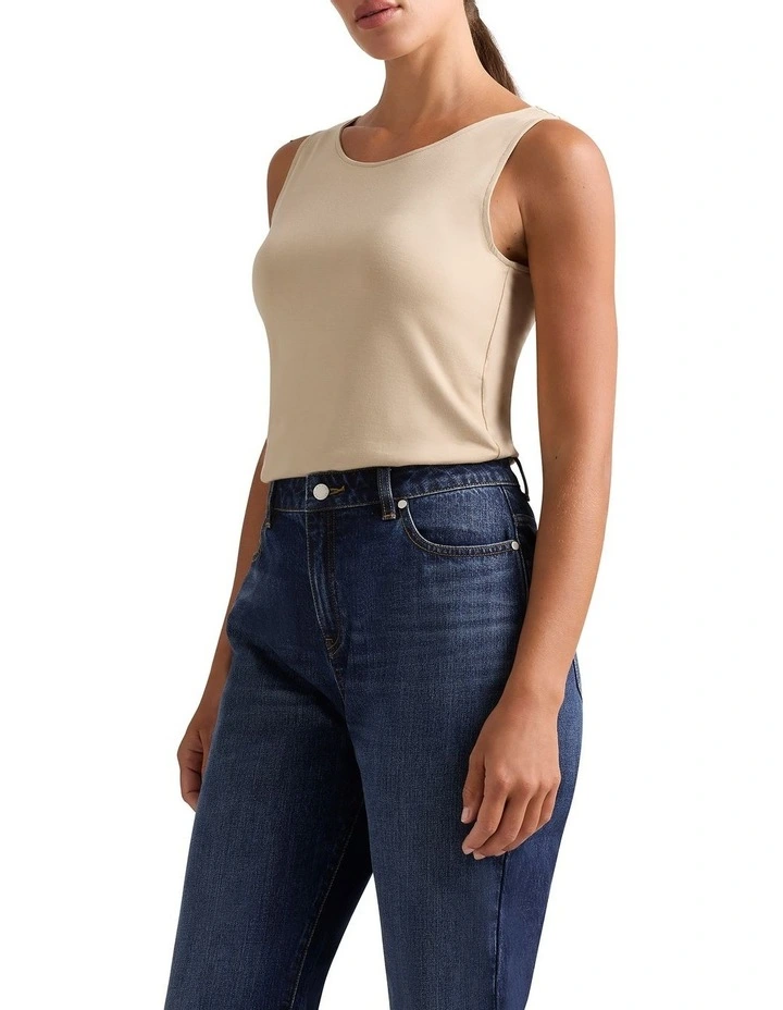 Betsy Two Way Bamboo Tank in Almond